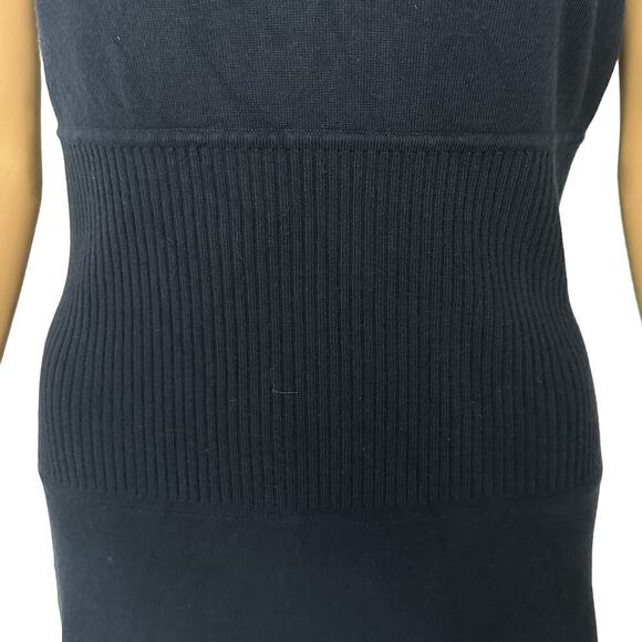 Boston Proper Navy Cap Sleeve Fit & Flare Sweater Knit Mini Dress (M) - Picture 7 of 13